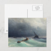 Carte Postale Tempête en mer (Devant / Derrière)