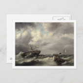 Carte Postale Tempête en mer (huile sur panneau) (Devant / Derrière)