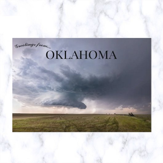 Carte Postale Tempête Supercellulaire Au-Dessus D'Oklahoma Prair