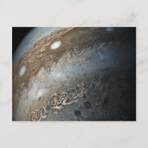 Carte Postale Tempêtes sur Jupiter de Juno Cam (2017)