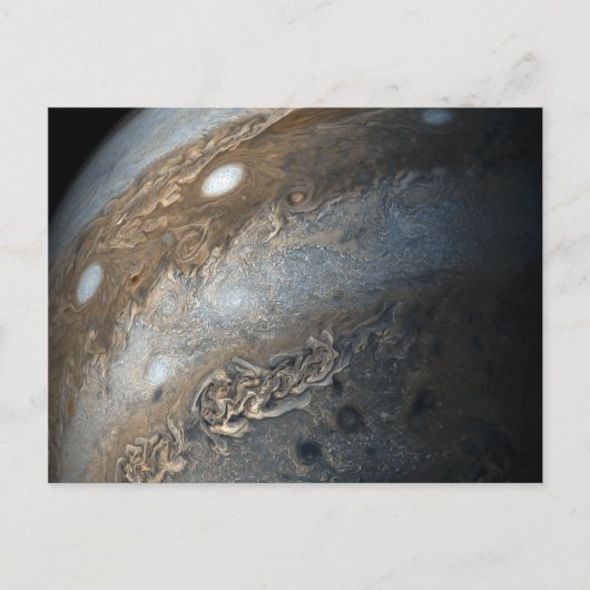 Carte Postale Tempêtes sur Jupiter de Juno Cam (2017) (Devant)