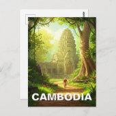 Carte Postale Temple à Angkor Vat Cambodge (Devant / Derrière)