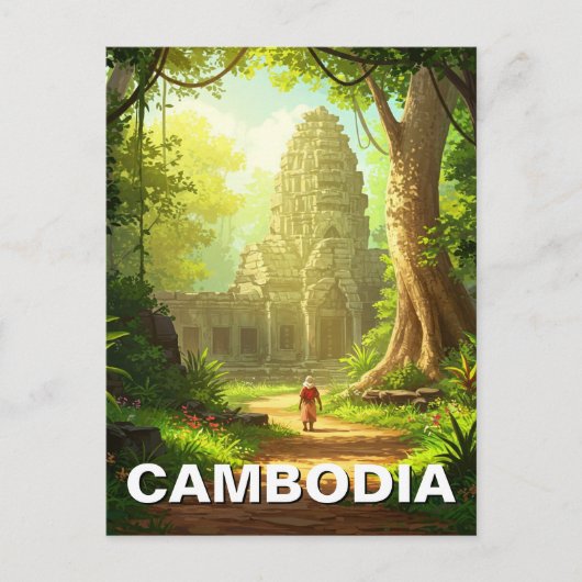 Carte Postale Temple à Angkor Vat Cambodge (Devant)