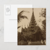 Carte Postale Temple à Mandalay, Birmanie, fin 19ème siècle (Devant / Derrière)