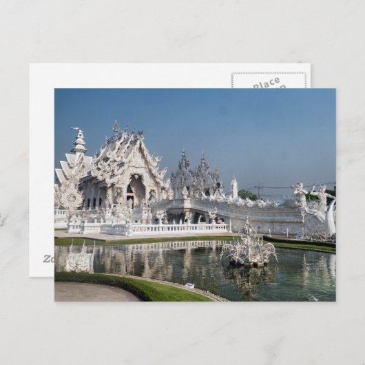 Carte Postale Temple blanc Wat Rong Khun, Chiang Rai, Thaïlande (Devant / Derrière)