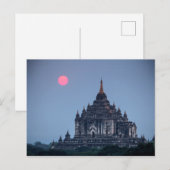 Carte Postale Temple bouddhiste au coucher du soleil (Devant / Derrière)