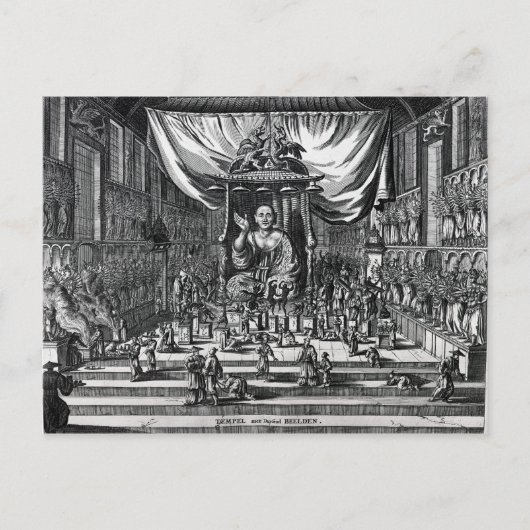 Carte Postale Temple bouddhiste, illustration (Devant)