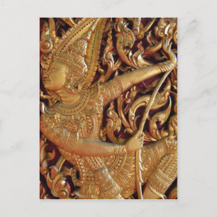 Carte Postale Temple bouddhiste thaïlandais Détail