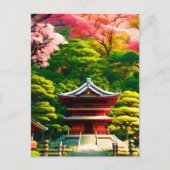 Carte Postale Temple Cherry Blossom (Devant)