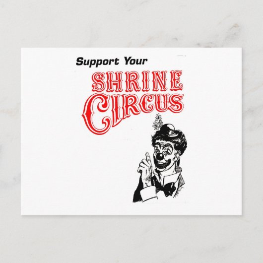 Carte Postale Temple Cirque Clown (Devant)