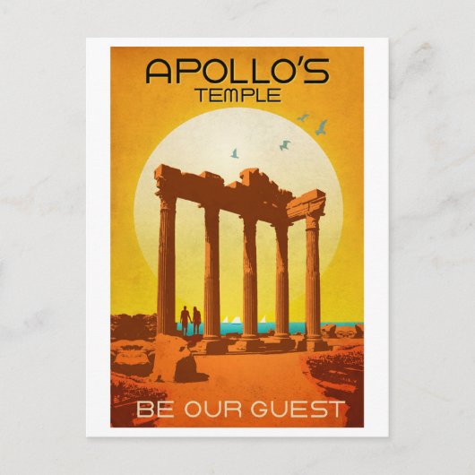 Carte Postale Temple d'Apollo, Turquie, mer Méditerranée, vintag (Devant)
