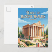 Carte Postale Temple de Bacchus Liban (Devant / Derrière)
