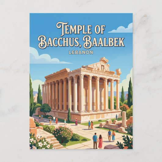 Carte Postale Temple de Bacchus Liban (Devant)