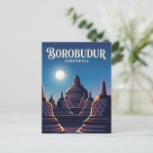 Carte Postale Temple de Borobudur Indonésie (Debout devant)