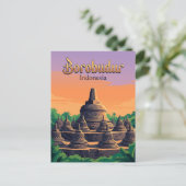 Carte Postale Temple de Borobudur Indonésie (Debout devant)