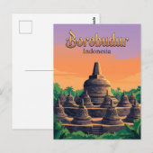 Carte Postale Temple de Borobudur Indonésie (Devant / Derrière)