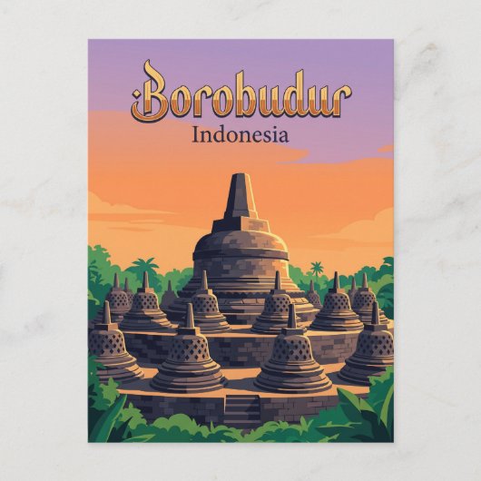 Carte Postale Temple de Borobudur Indonésie (Devant)