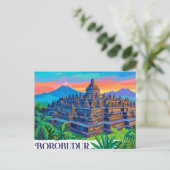 Carte Postale Temple de Borobudur Indonésie (Debout devant)
