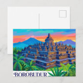 Carte Postale Temple de Borobudur Indonésie (Devant / Derrière)