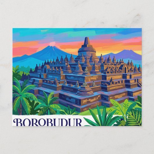 Carte Postale Temple de Borobudur Indonésie (Devant)