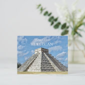 Carte Postale Temple de Kukulcán, Pyramide, Chichen Itza, Mexiqu (Debout devant)