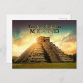 Carte Postale Temple de Kukulkan Mexique stylisé (Devant / Derrière)