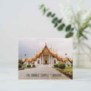 Carte Postale Temple de marbre d'or sur Khmer Lion Bangkok Card