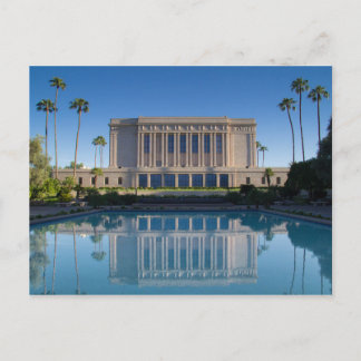 Carte Postale Temple de Mesa réfléchissant dans une piscine bleu