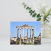 Carte Postale Temple de Saturne dans le Forum Romain - Rome, Ita (Debout devant)