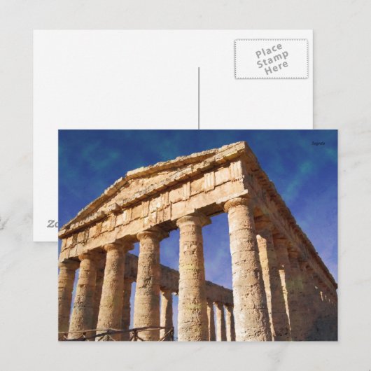 Carte Postale Temple de Segesta impressionnable (Devant / Derrière)
