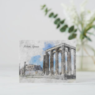 Carte Postale Temple de Zeus Athènes - Grèce Vintage Voyage