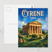Carte Postale Temple de Zeus, Cyrène Libye (Devant / Derrière)