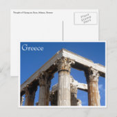 Carte Postale temple de zeus grec (Devant / Derrière)