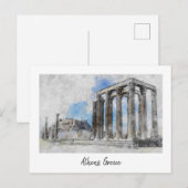 Carte Postale Temple de Zeus Olympien Athènes – Grèce Antique (Devant / Derrière)