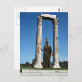 Carte Postale Temple de Zeus olympien (Athènes) - porte avec la (Devant / Derrière)