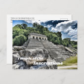 Carte Postale Temple des Inscriptions, Palenque, Mexique (Devant / Derrière)