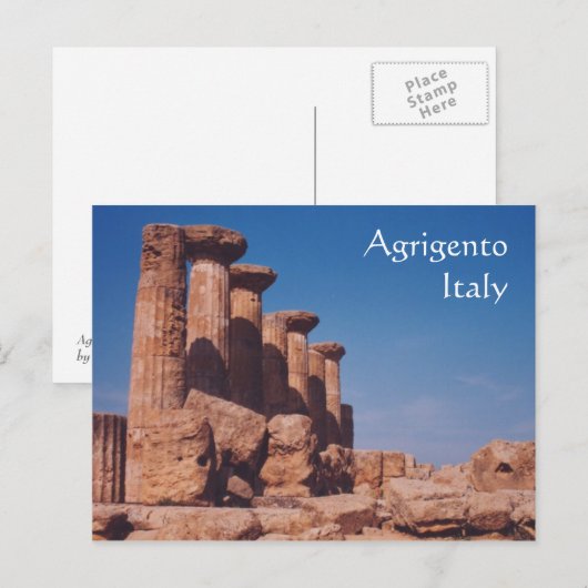 Carte Postale Temple d'Hercule (Devant / Derrière)