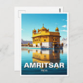 Carte Postale Temple d'or d'Amritsar (Devant / Derrière)