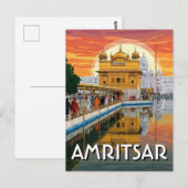 Carte Postale Temple d'or d'Amritsar Inde (Devant / Derrière)