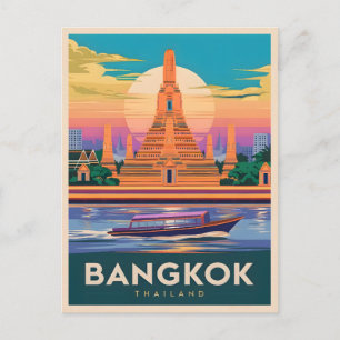 Carte Postale Temple du coucher de soleil de Bangkok Thaïlande V