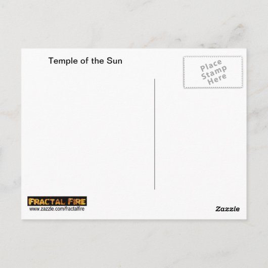 Carte Postale Temple du Soleil (Dos)