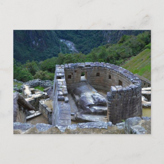Carte Postale Temple du Soleil, Machu Picchu, Pérou (Devant)