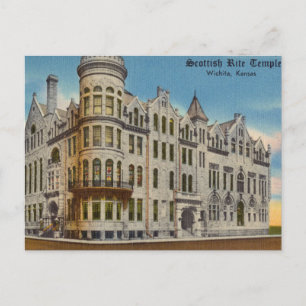 Carte Postale Temple écossais des cerfs, Château Wichita, Kansas