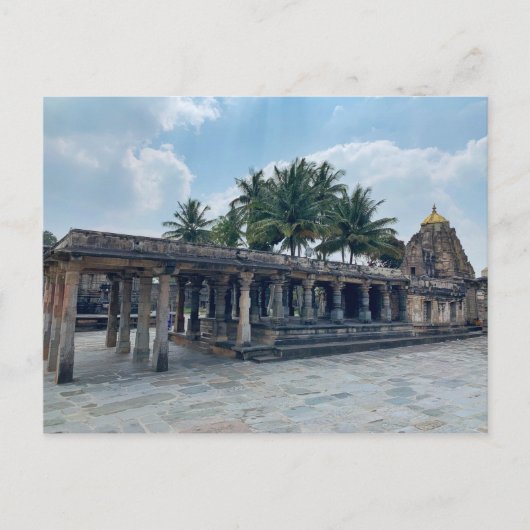 Carte Postale Temple en pierre à Belur, Karnataka, Inde (Devant)