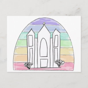 Carte Postale Temple LDS Salt Lake City coucher de soleil arc-en