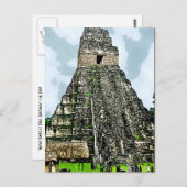 Carte postale : Temple maya à Tikal, Guatemala (Devant / Derrière)