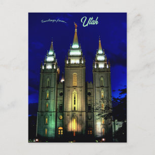 Carte Postale Temple Mormon Salt Lake City Utah