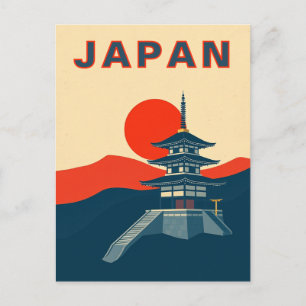 Carte Postale Temple Pagoda Art de voyage rétro Japon