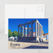 Carte Postale Temple romain d'Évora Portugal (Devant / Derrière)