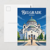 Carte Postale Temple Saint-Sava Serbie (Devant / Derrière)